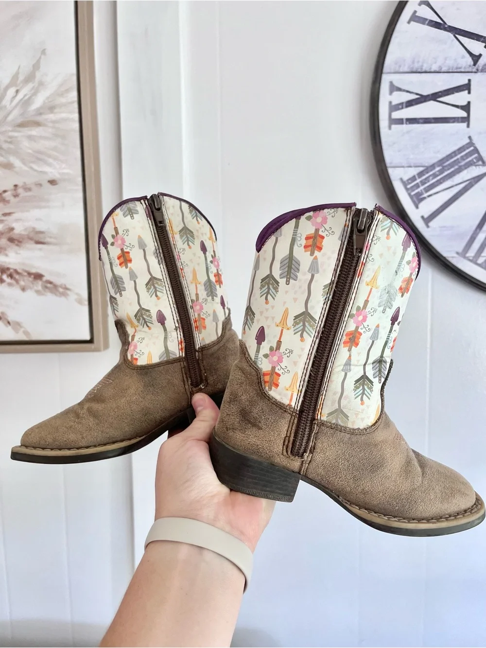 Twister Western Cowgirl Girls Arrow Boots